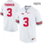 Youth NCAA Ohio State Buckeyes Michael Thomas #3 College Stitched Authentic Nike White Football Jersey CU20O30UR